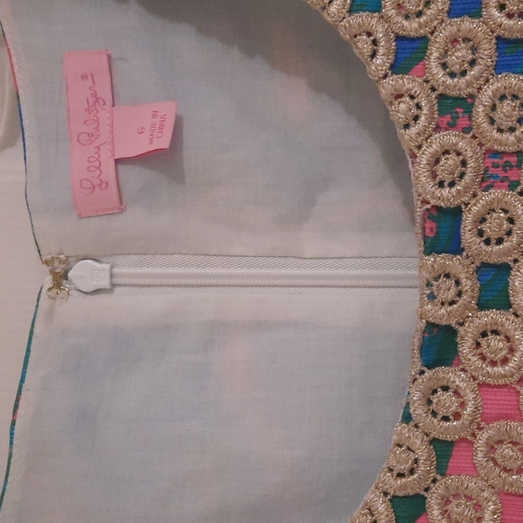 Lilly Pulitzer Spring dress Teal , blue , pink beautiful front detail mini sz 6 - Picture 5 of 7